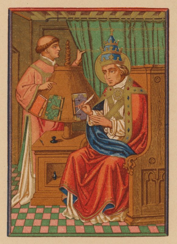 S Gregorius Papa (chromolitho) af Austrian School