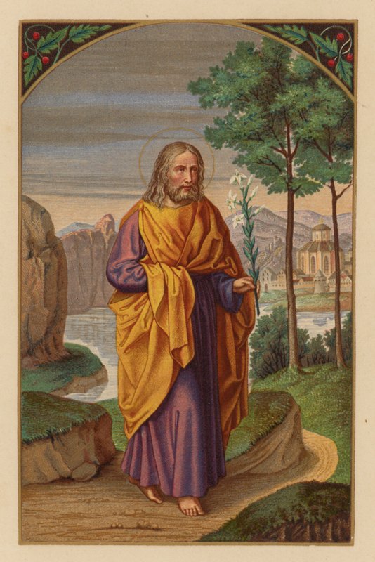 Saint Joseph, skytshelgen for kirken (chromolith) af Austrian School