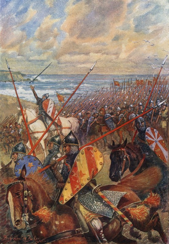 Vilhelm Erobrerens landgang i England, 28. september 1066 af B. Granville Baker