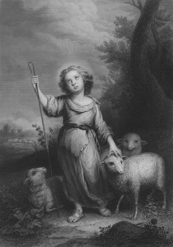 Den gode hyrde (gravering) af Bartolome Esteban (after) Murillo