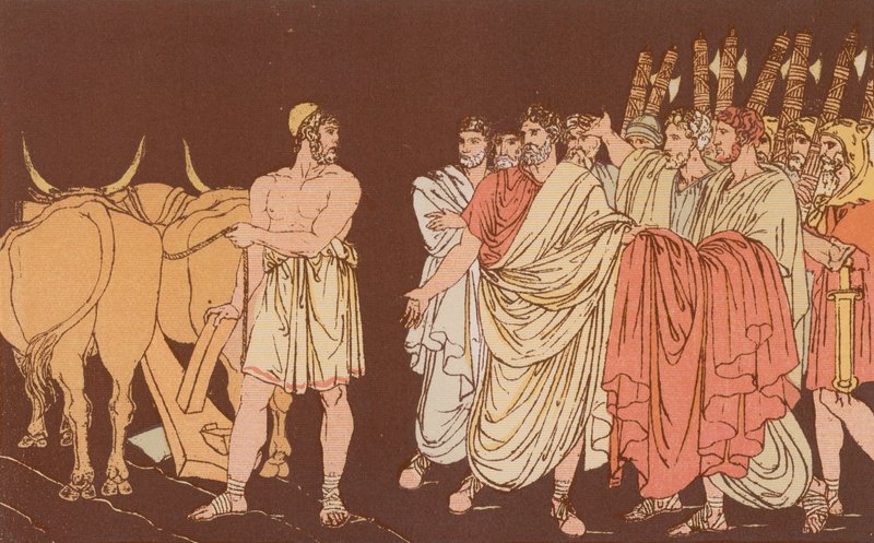 Cincinnatus kaldet til at være diktator af Bartolomeo Pinelli