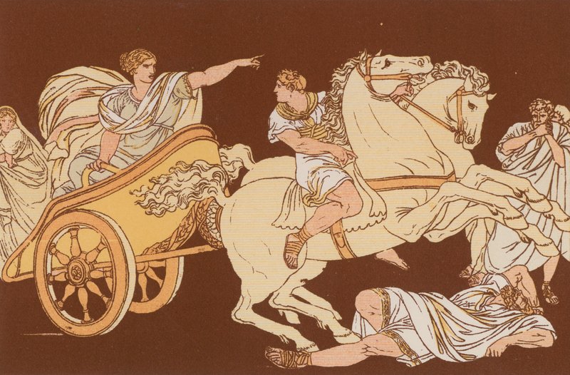Tullia kører hen over liget af sin far af Bartolomeo Pinelli