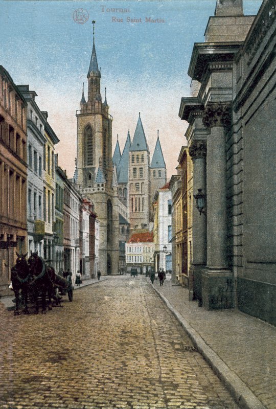 Tournai: Rue Saint Martin (foto i farver) af Belgian Photographer