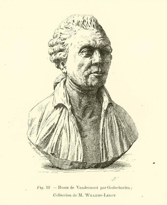 Buste af Henri Van der Noot, belgisk revolutionær af Belgian School