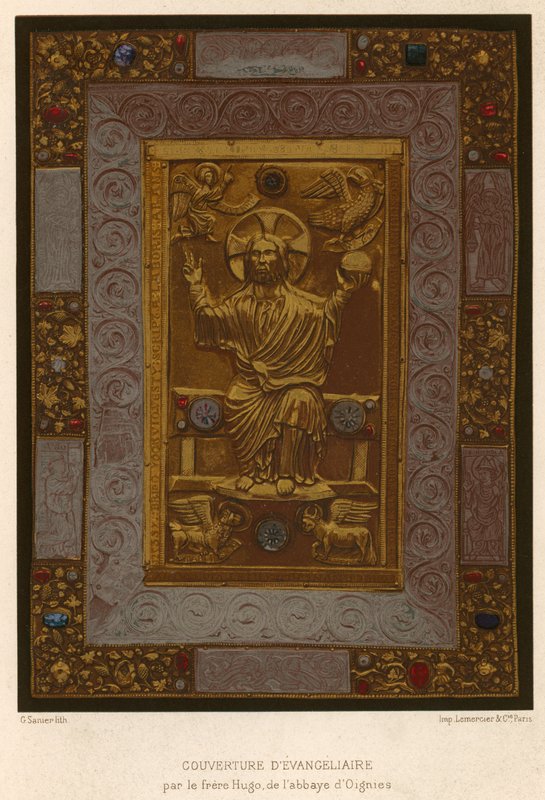 Forside af Evangeliaire af Friar Hugo fra Abbey of Oignies af Belgian School
