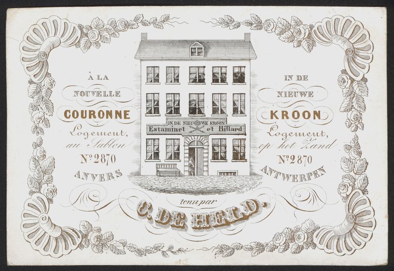La Nouvelle Couronne, De Nieuwe Kroon, Anvers, Antwerpen (kobberstik) af Belgian School