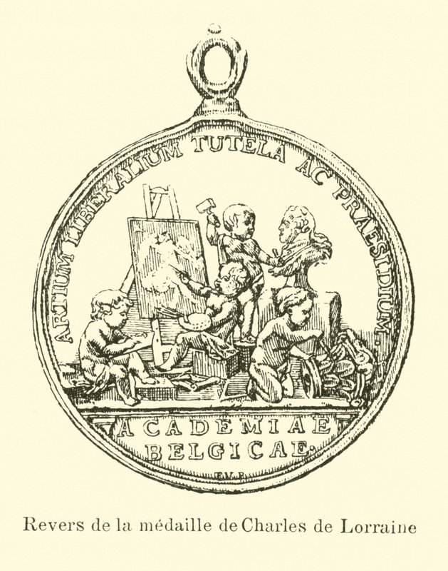 Bagsiden af Charles of Lorraines medalje af Belgian School
