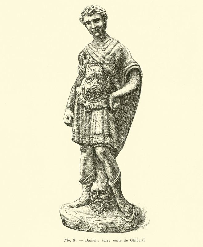 Terracotta statue af Daniel af Ghiberti af Belgian School