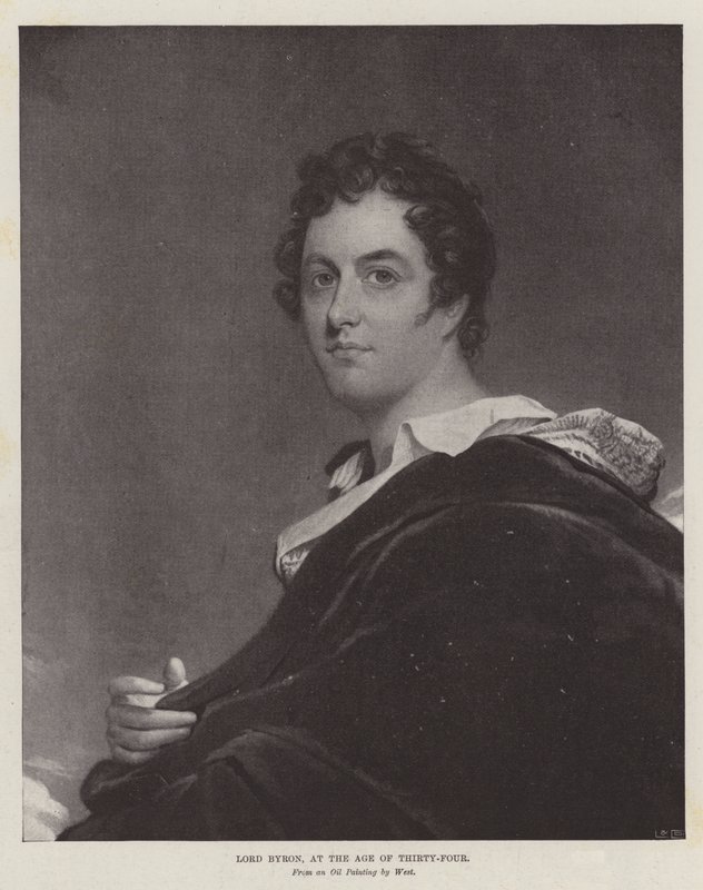 Lord Byron, i en alder af fireogtredive af Benjamin West
