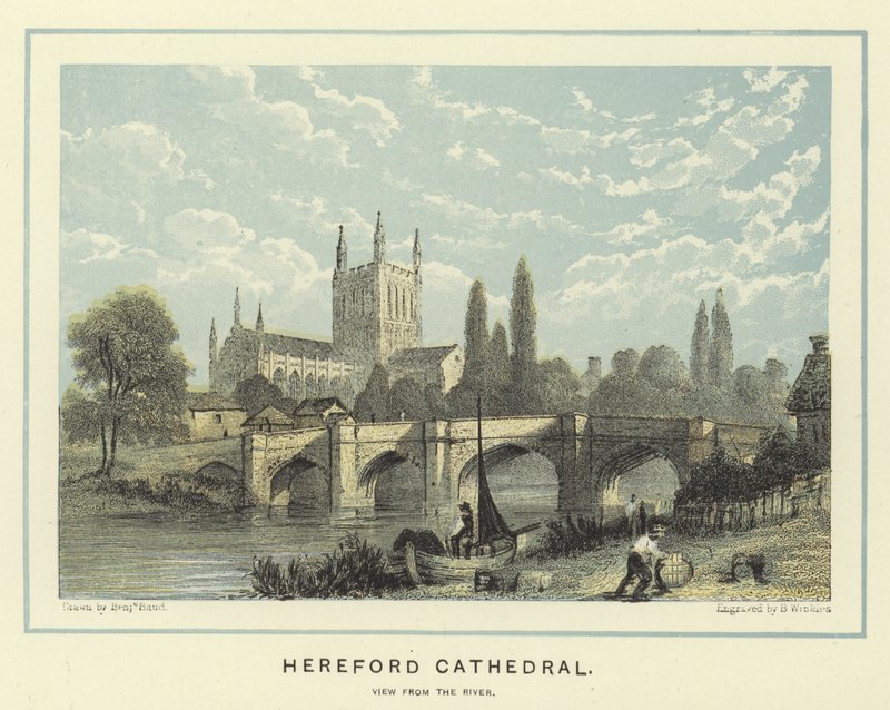 Hereford Cathedral, udsigt fra floden af Benjamin Baud