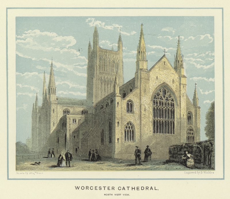 Worcester-katedralen, nordvestlig udsigt af Benjamin Baud