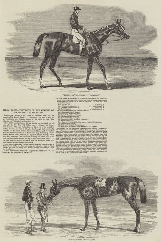 Epsom Races, portrætter af vinderne af Derby og Oaks af Benjamin Herring