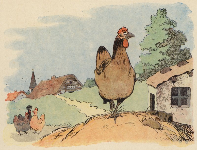 Illustration til Chantecler af Benjamin Rabier (farve litho) af Benjamin Rabier