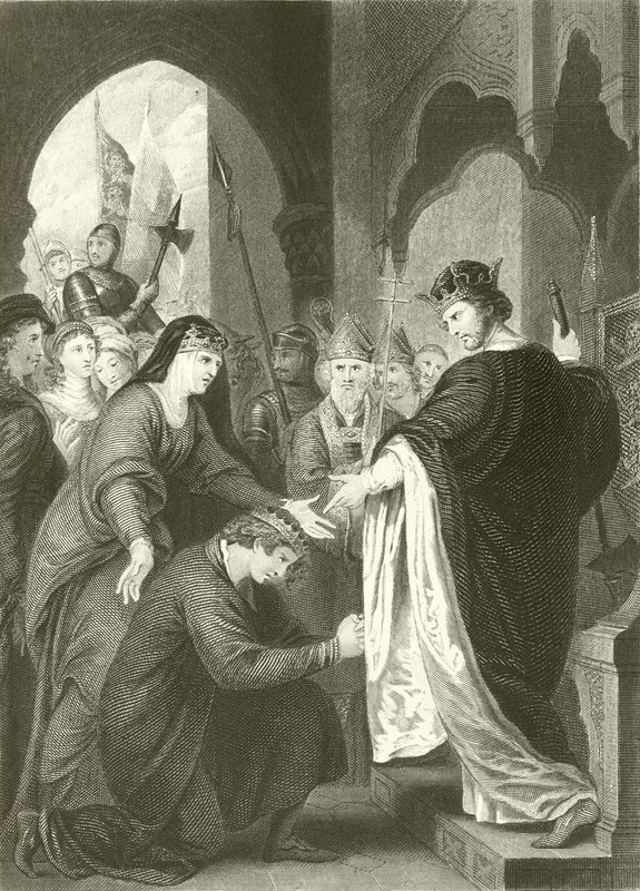 Prins Johns underkastelse til Richard I af Benjamin West