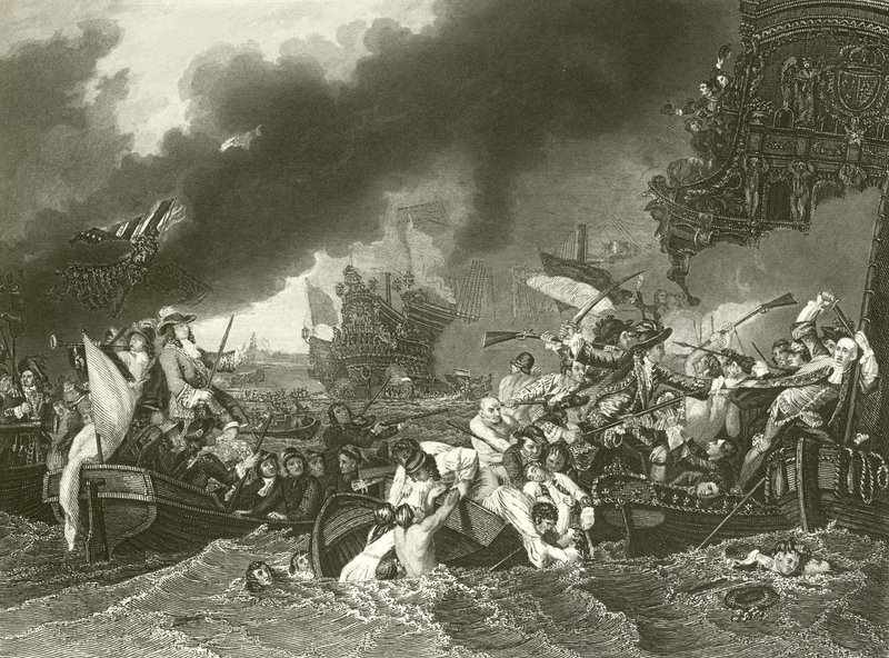 Slaget ved La Hogue af Benjamin West