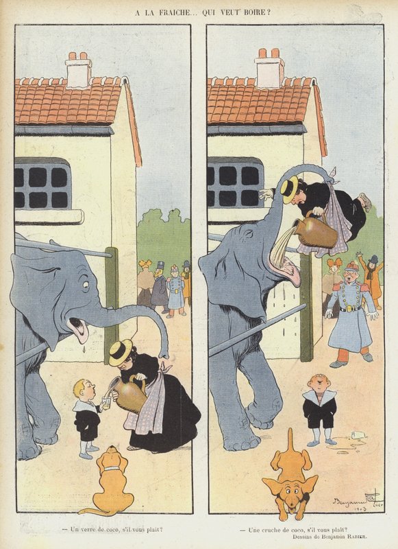 Illustration til Le Rire af Benjamin Rabier