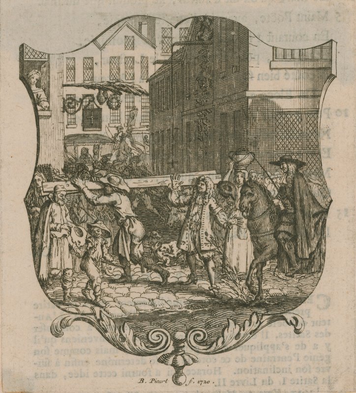En scene fra London, dateret 1720 af Bernard Picart
