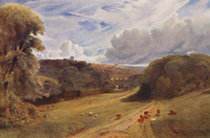 Knaresborough (farvelitografi) af Bernard Walter Evans