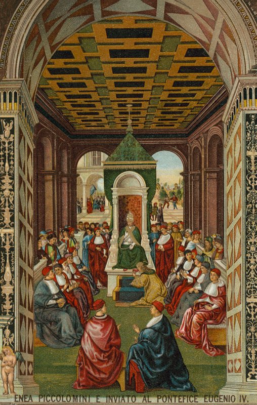 Enea Piccolomini foran pave Eugen IV af Bernardino di Betto (after) Pinturicchio
