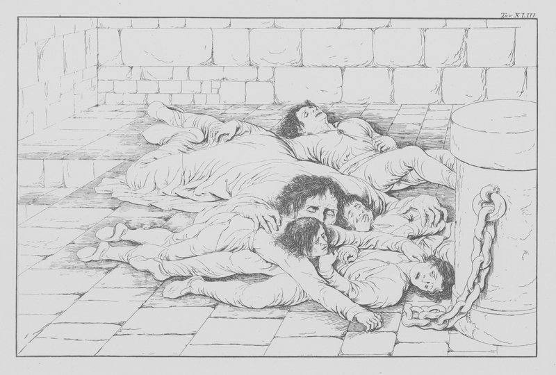Dantes guddommelige komedie, Inferno (Helvede), plade XLIII (litografi) af Bernhard Schuler