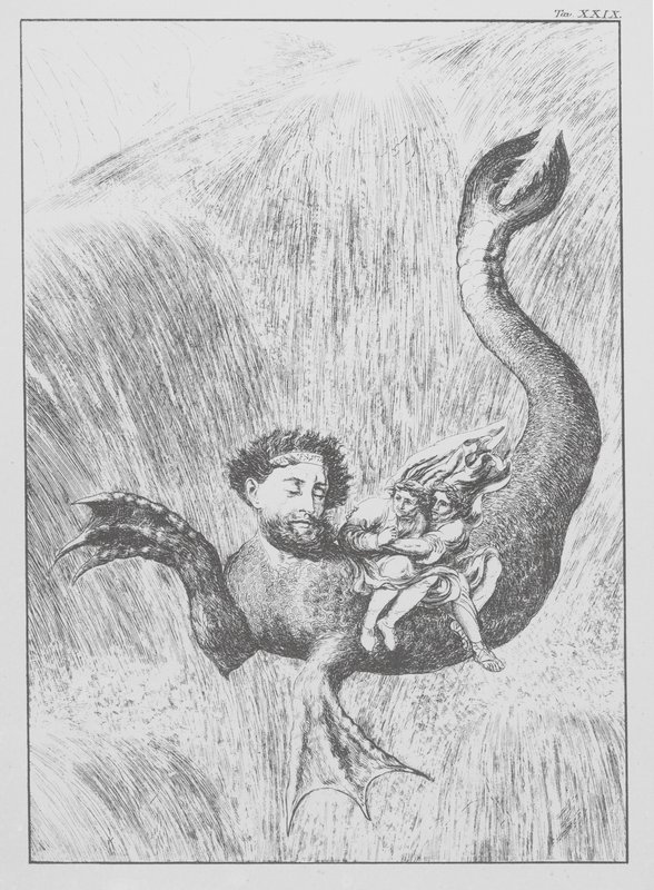 Dantes Guddommelige Komedie, Inferno (Helvede), planche XXIX (litografi) af Bernhard Schuler