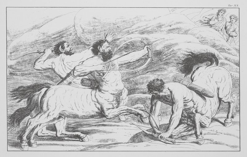 Dantes Guddommelige Komedie, Inferno (Helvede), planche XX (litografi) af Bernhard Schuler