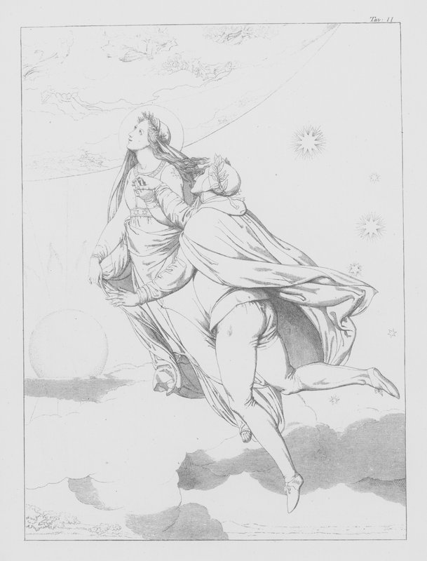 Dantes guddommelige komedie, Paradiso (Himlen), plade II (litografi) af Bernhard Schuler