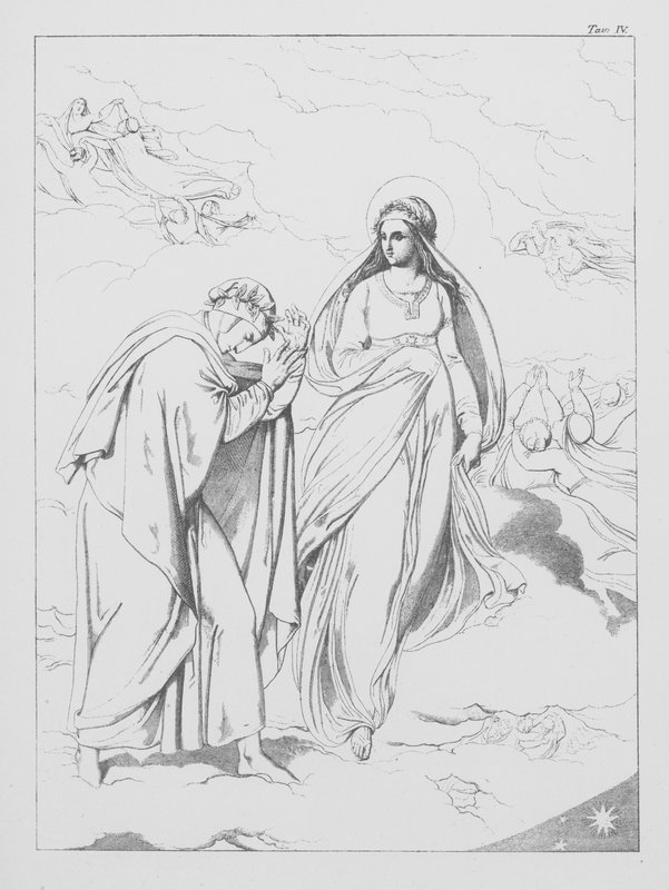 Dantes guddommelige komedie, Paradiso (Himlen), plade IV (litografi) af Bernhard Schuler