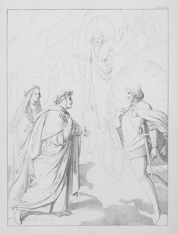 Dantes guddommelige komedie, Paradiso (Himlen), plade XVII (litografi) af Bernhard Schuler