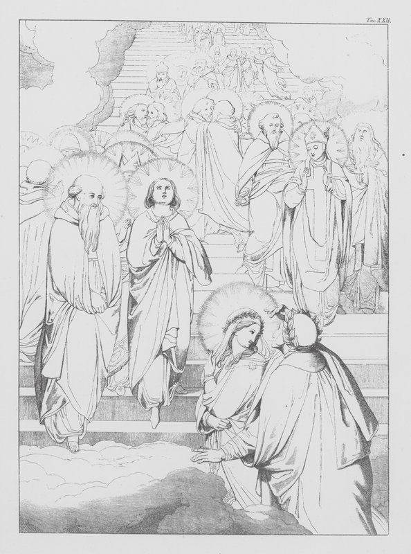 Dantes guddommelige komedie, Paradiso (Himlen), plade XXII (litografi) af Bernhard Schuler