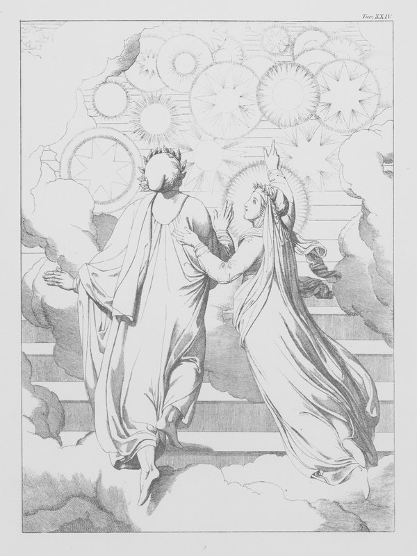 Dantes guddommelige komedie, Paradiso (Himlen), plade XXIV (litografi) af Bernhard Schuler