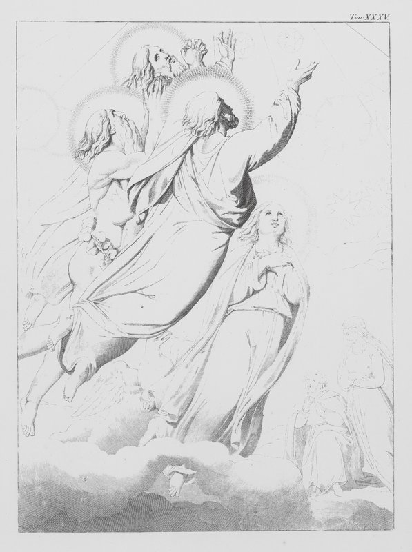 Dantes Guddommelige Komedie, Paradiso (Himlen), planche XXXV (litografi) af Bernhard Schuler