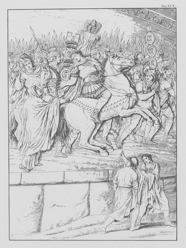 Dantes guddommelige komedie, Purgatorio (Skærsilden), planche XIX (litografi) af Bernhard Schuler