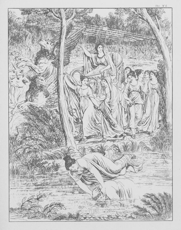 Dantes Guddommelige Komedie, Purgatorio (Skærsilden), planche XL (litografi) af Bernhard Schuler