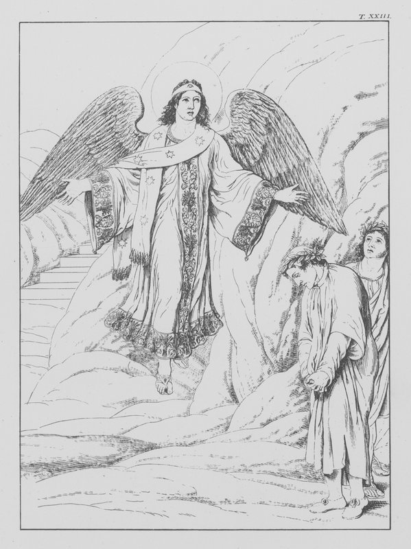 Dantes guddommelige komedie, Purgatorio (Skærsilden), plade XXIII (litografi) af Bernhard Schuler