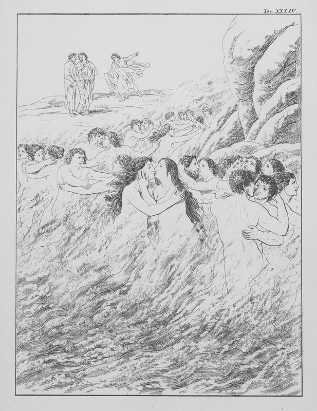 Dantes guddommelige komedie, Purgatorio (Skærsilden), plade XXXIV (litografi) af Bernhard Schuler