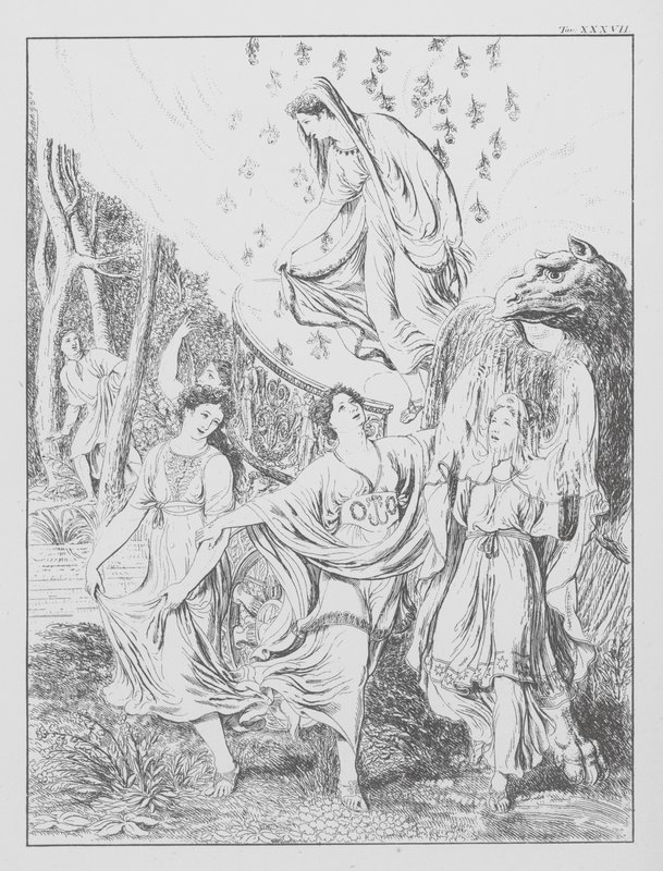 Dantes Guddommelige Komedie, Purgatorio (Skærsilden), planche XXXVII (litografi) af Bernhard Schuler