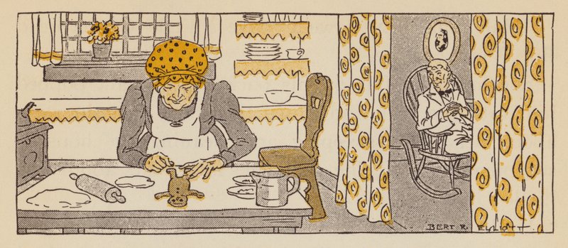 Gingerbread Man, en fortælling fra New England (farve litho) af Bert Elliott