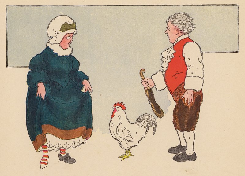 Børnerim: Cock-a-doodle-do! (farvelitografi) af Blanche Fisher Wright