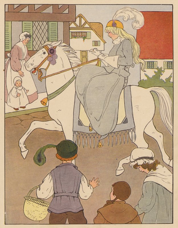 Børnerim: Rid en hane-hest til Banbury Cross (farvelitografi) af Blanche Fisher Wright