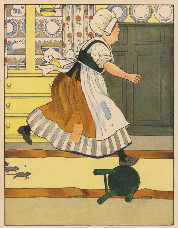 Børnerim: Tre blinde mus (farvelitografi) af Blanche Fisher Wright