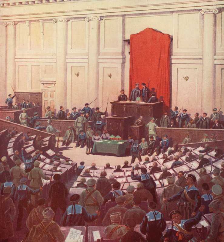 Det eneste møde i den russiske grundlovgivende forsamling i Petrograd efter oktoberrevolutionen af Boris Vasilievich Zvorykin