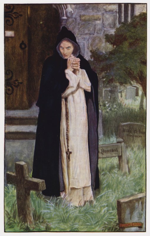 Illustration til The Cloister and The Hearth af Charles Reade (farve litho) af Byam (after) Shaw