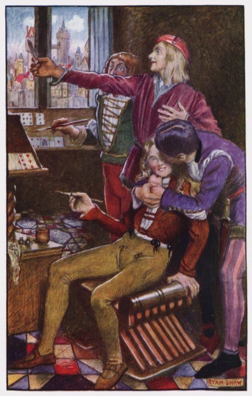 Illustration til The Cloister and The Hearth af Charles Reade (farve litho) af Byam (after) Shaw