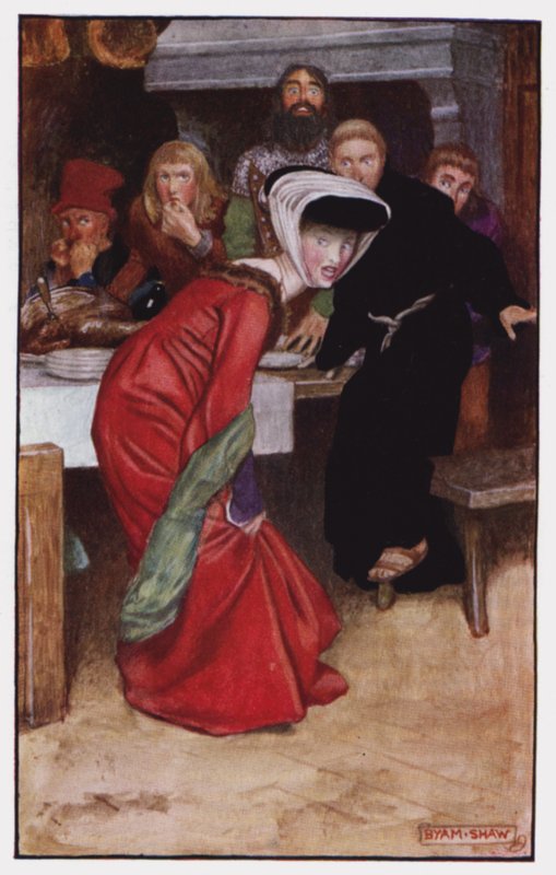 Illustration til The Cloister and The Hearth af Charles Reade (farve litho) af Byam (after) Shaw