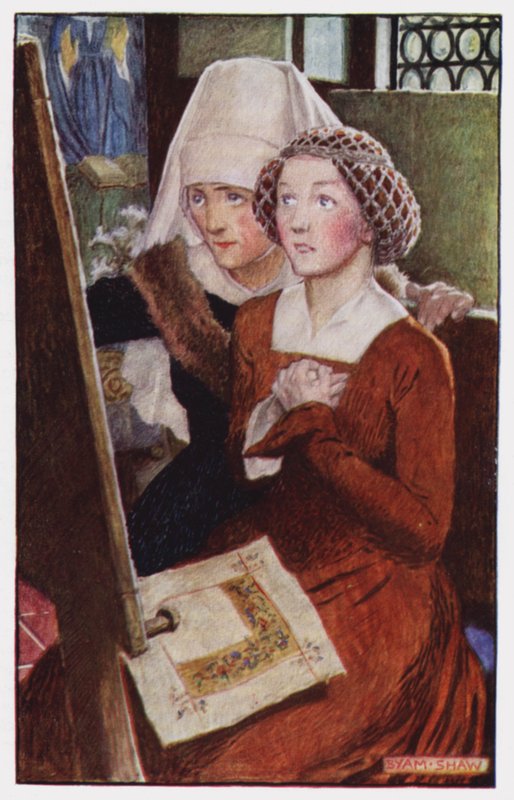 Illustration til The Cloister and The Hearth af Charles Reade (farve litho) af Byam (after) Shaw