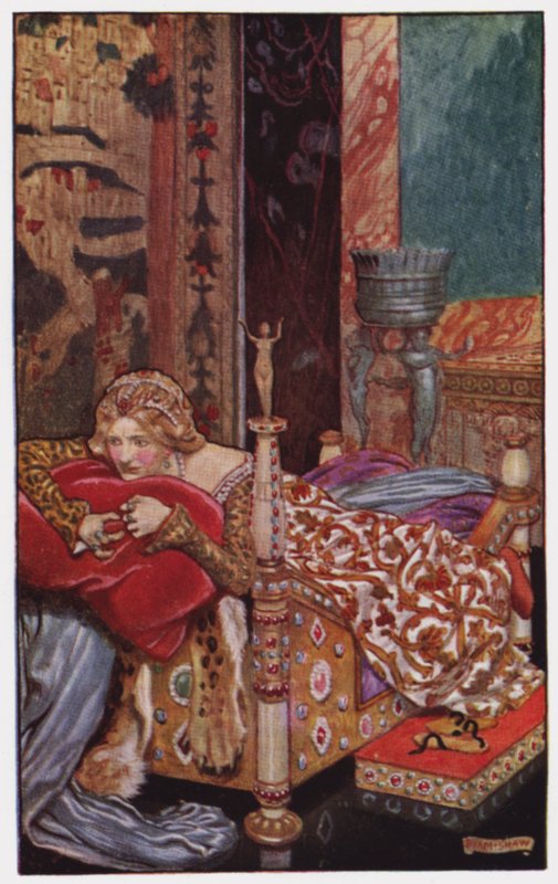 Illustration til The Cloister and The Hearth af Charles Reade (farve litho) af Byam (after) Shaw