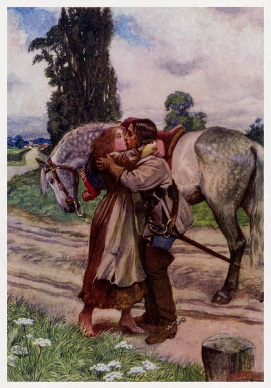 "O bliv, o bliv, du gode ungdom" (farve litho) af Byam (after) Shaw