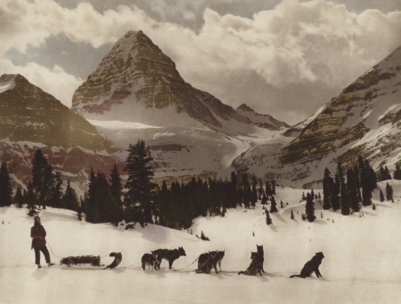 Mount Assiniboine (farvefoto) af Byron Hill Harmon