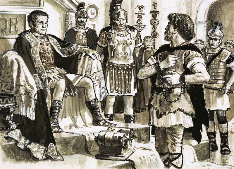Caractacus konfronterer kejser Claudius af C.L. Doughty
